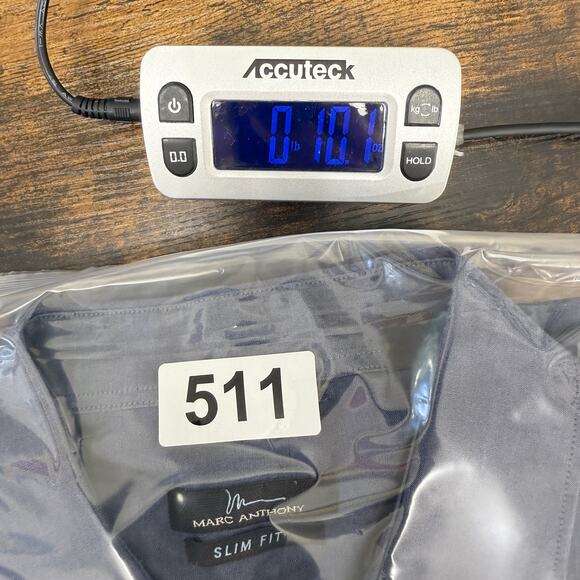 Marc Anthony Button Up Shirt Mens 18 Blue‎ Long Sleeve Slim Fit Business Career - Picture 11 of 11